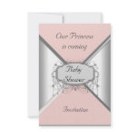 Girl Baby Shower Party Pink Silver  Invitation