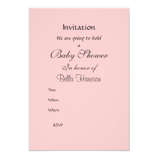 Girl Baby Shower Party Pink Silver  Invitation