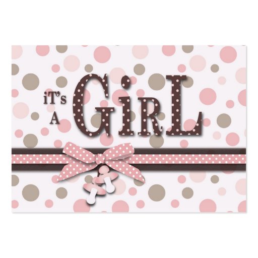 Girl Baby Shower Reminder Card Business Card Template