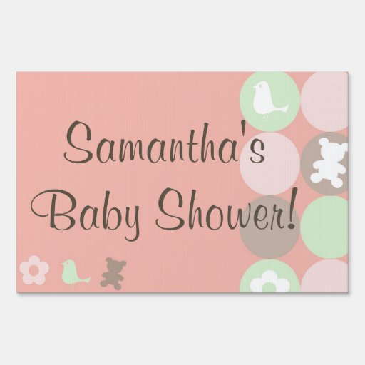 Girl Baby Shower Yard Sign, Custom Printed Zazzle