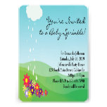 Girl Baby Sprinkle Invitation, Flowers and Rain invitations