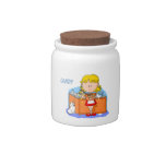 Girl Baking Cakes Candy Jar