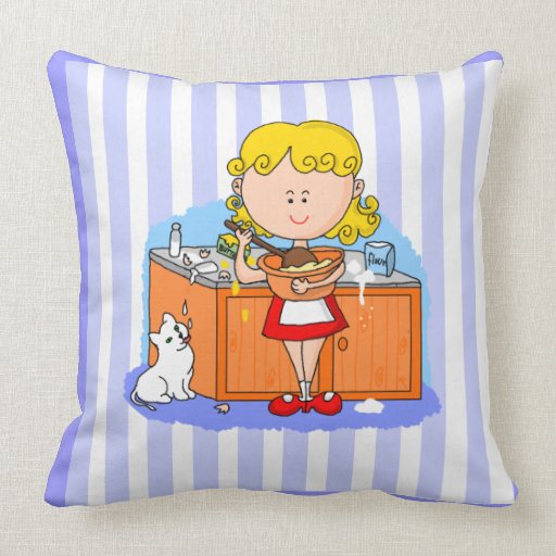 Girl Baking Cakes Mojo Pillow