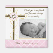 Girl Baptism/Christening Favor - Photo Magnet