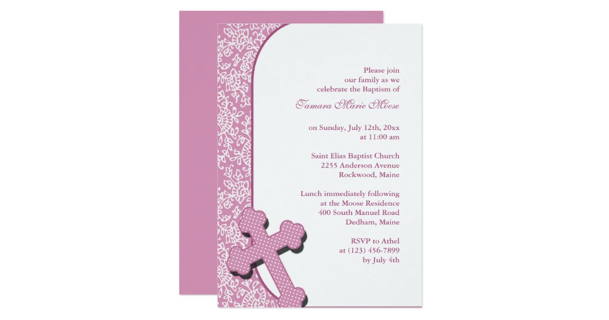 Girl Baptism Invitation Zazzle