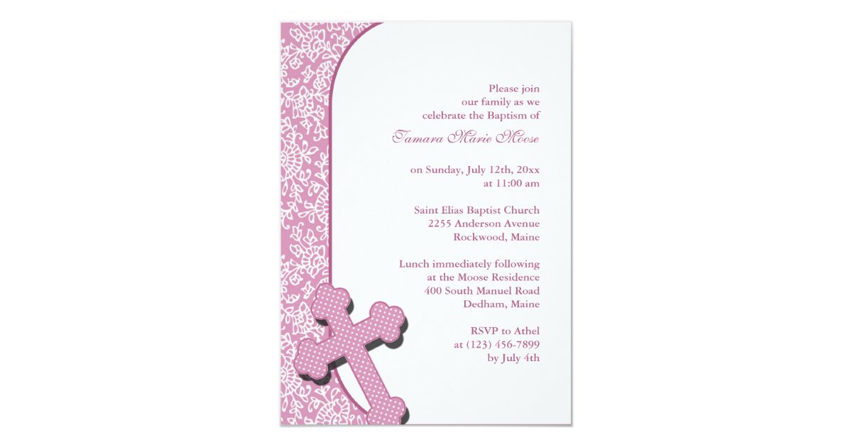 Girl Baptism Invitation Zazzle
