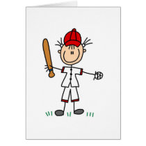 Girl Baseball Player Card by stick_figures Girl Baseball Player Card