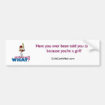 Girl Baseball Player in Red Bumper Sticker