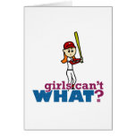 Girl Baseball Player in Red Cards