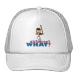 Girl Baseball Player in Red Hats
