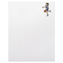 girl basketball player custom letterhead