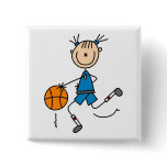 Girl Basketball Player Tshirts and Gifts Pinback Buttons