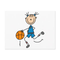 Girl Basketball Player Tshirts and Gifts postcards by stick_figures Girl Basketball Player Tshirts and Gifts postcards