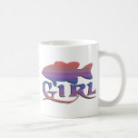 GIRL BASS FISHING COFFEE MUG
