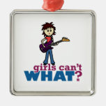 Girl Bass Guitar Player Christmas Tree Ornaments