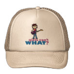 Girl Bass Guitar Player Mesh Hats