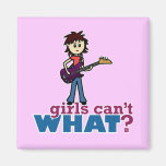 Girl Bass Guitar Player Refrigerator Magnets