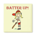 Girl Batter Up Baseball Tshirts and Gifts Fridge Magnet
