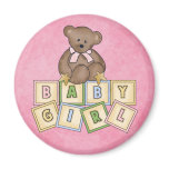 Girl Bear  Baby Blocks Fridge Magnets