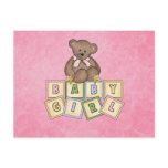 Girl Bear  Baby Blocks Post Cards