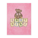 Girl Bear  Baby Blocks Postcards