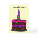 girl bear on cake happy birthday cards