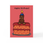 girl bear on cake happy birthday card