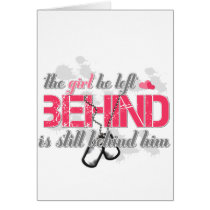 Girl behind card