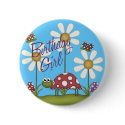 Girl Birthday Bugs buttons