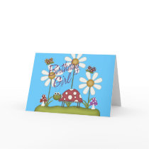 Girl Birthday Bugs cards