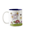 Girl Birthday Bugs mugs