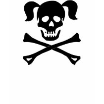 Girl Black Skull With Pigtails Light Color Woman t-shirts