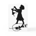 Girl Black & White Silhouette Greeting Card