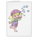 Girl Blowing Bubbles cards by toddlersplace Girl Blowing Bubbles cards