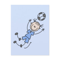Girl Blue Soccer Uniform Tshirts and Gifts Post Cards