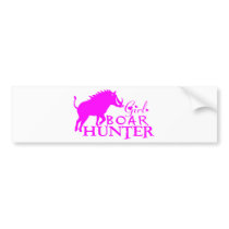 GIRL BOAR HUNTING BUMPER STICKER