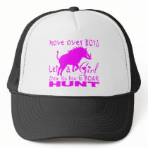 GIRL BOAR HUNTING TRUCKER HAT