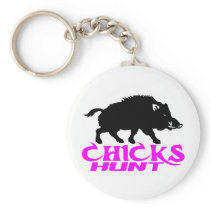 GIRL BOAR HUNTING KEYCHAIN