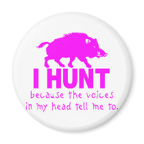 GIRL BOAR HUNTING REFRIGERATOR MAGNETS