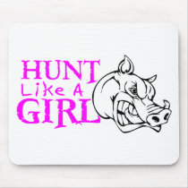 GIRL BOAR HUNTING MOUSE PAD