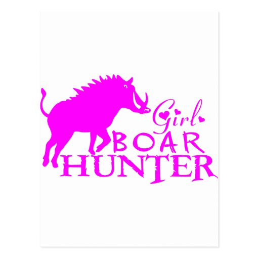 GIRL BOAR HUNTING POSTCARDS
