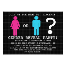 Girl Boy Gender Reveal Party Invitations