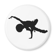 Girl Break Dancer Silhouette Magnet by markmurphycreative Girl Break Dancer Silhouette Magnet