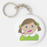 Girl Brushing Teeth Key Chains