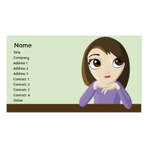 Girl - Business Business Card (front side)