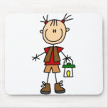 Girl Camper With Lantern Mousepad