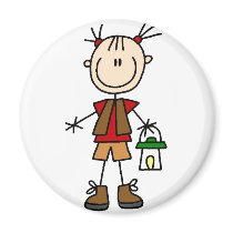 Girl Camping Magnet by stick_figures Girl Camping Magnet