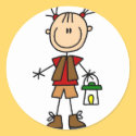 Girl Camping Sticker
