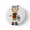 Girl Camping With Lantern Button by stick_figures Girl Camping With Lantern Button