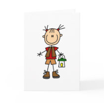 Girl Camping With Lantern Card by stick_figures Girl Camping With Lantern Card